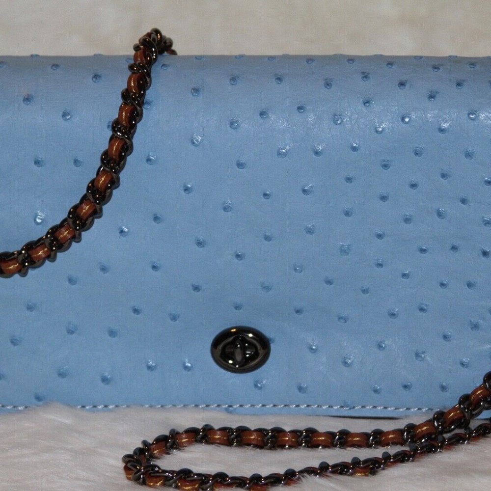 RARE! COACH 1941 Ostrich Dinky 24 Crossbody Bag Leather Purse Handbag - Picture 2 of 12